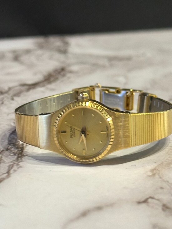 Vintage Pulsar Womens Watch Gold Tone Small Dial 15MM New Battery 5.75 Inch main image 10
